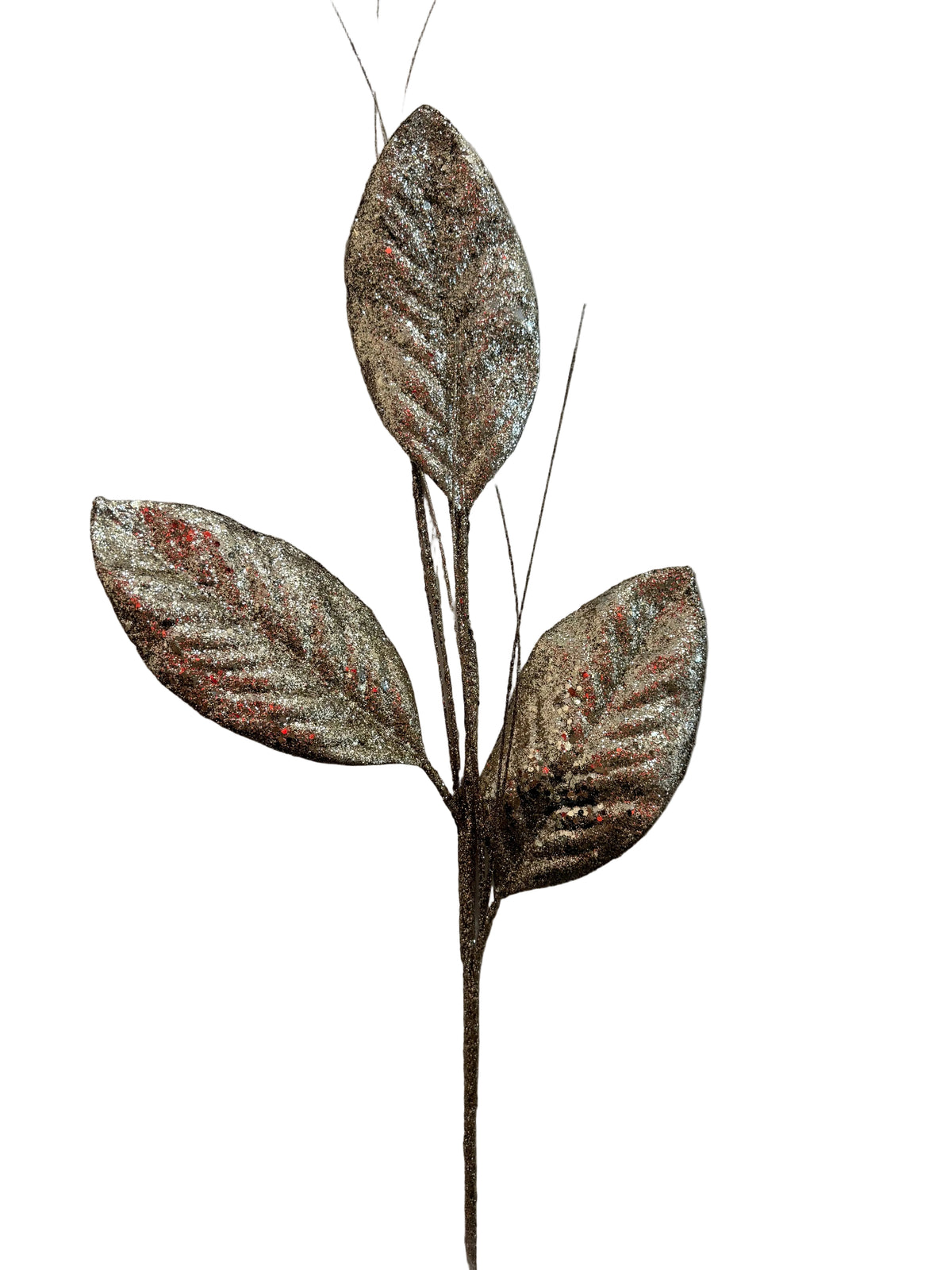 28"MICRO BEADED/SEQUIN MAG LEAF SPRAY