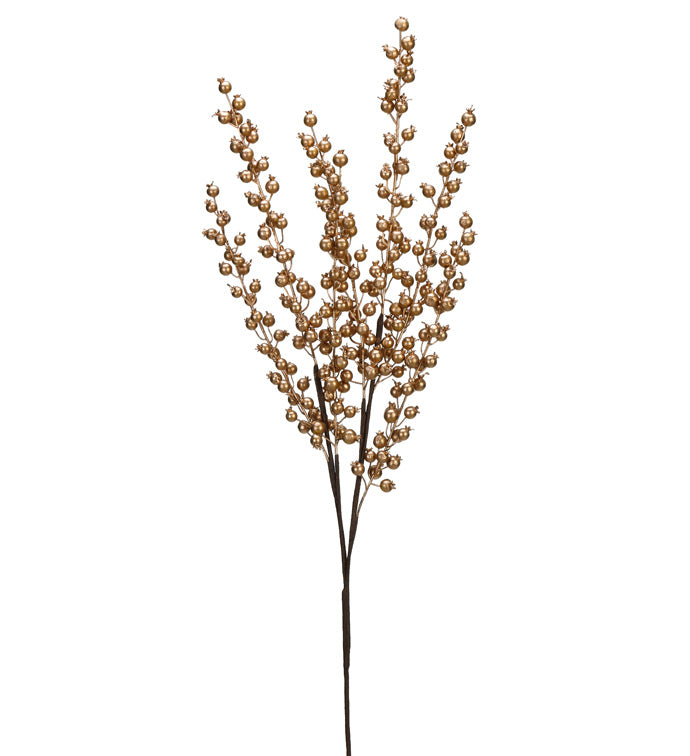 Espiga Berries Doradas Metálicas 34"