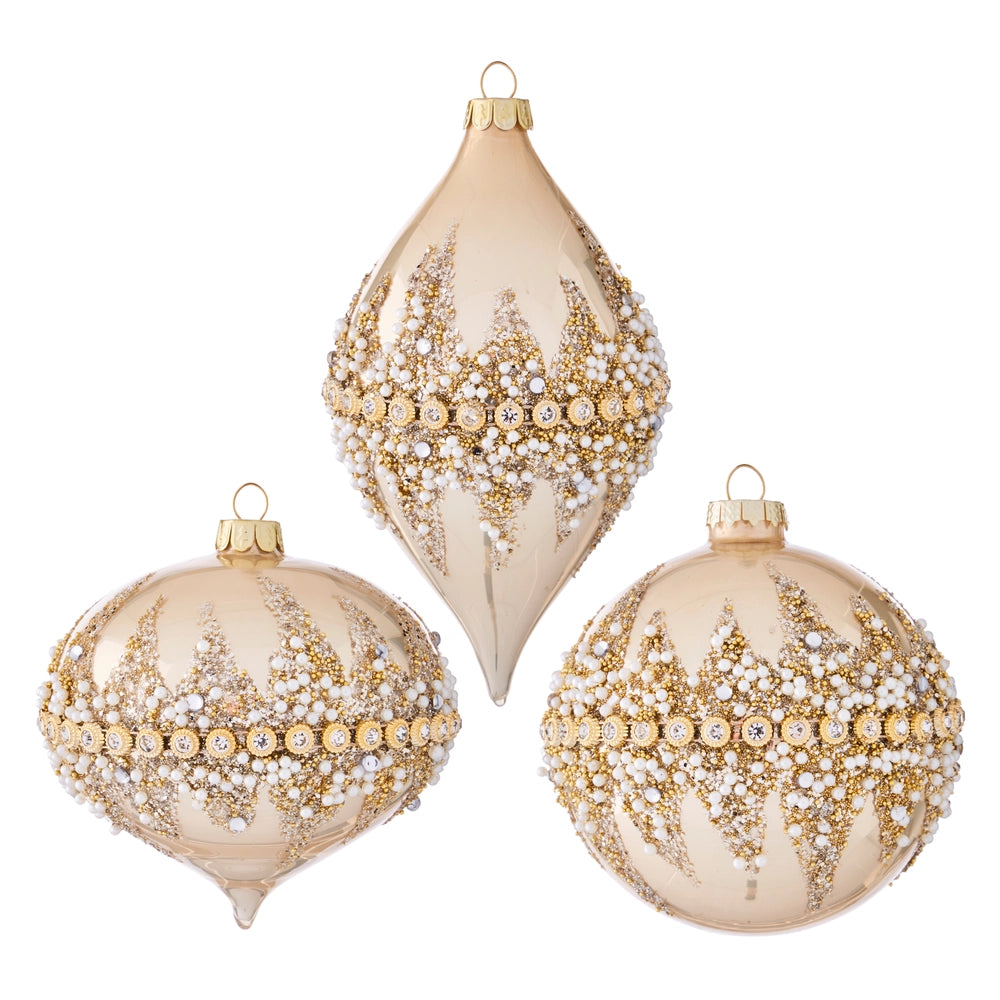 Ornamentos Cuentas Dorado 4"