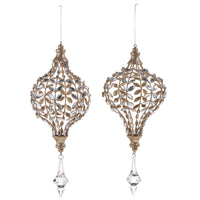 Ornamento Jeweled Drop Ornament 14"-Champagne