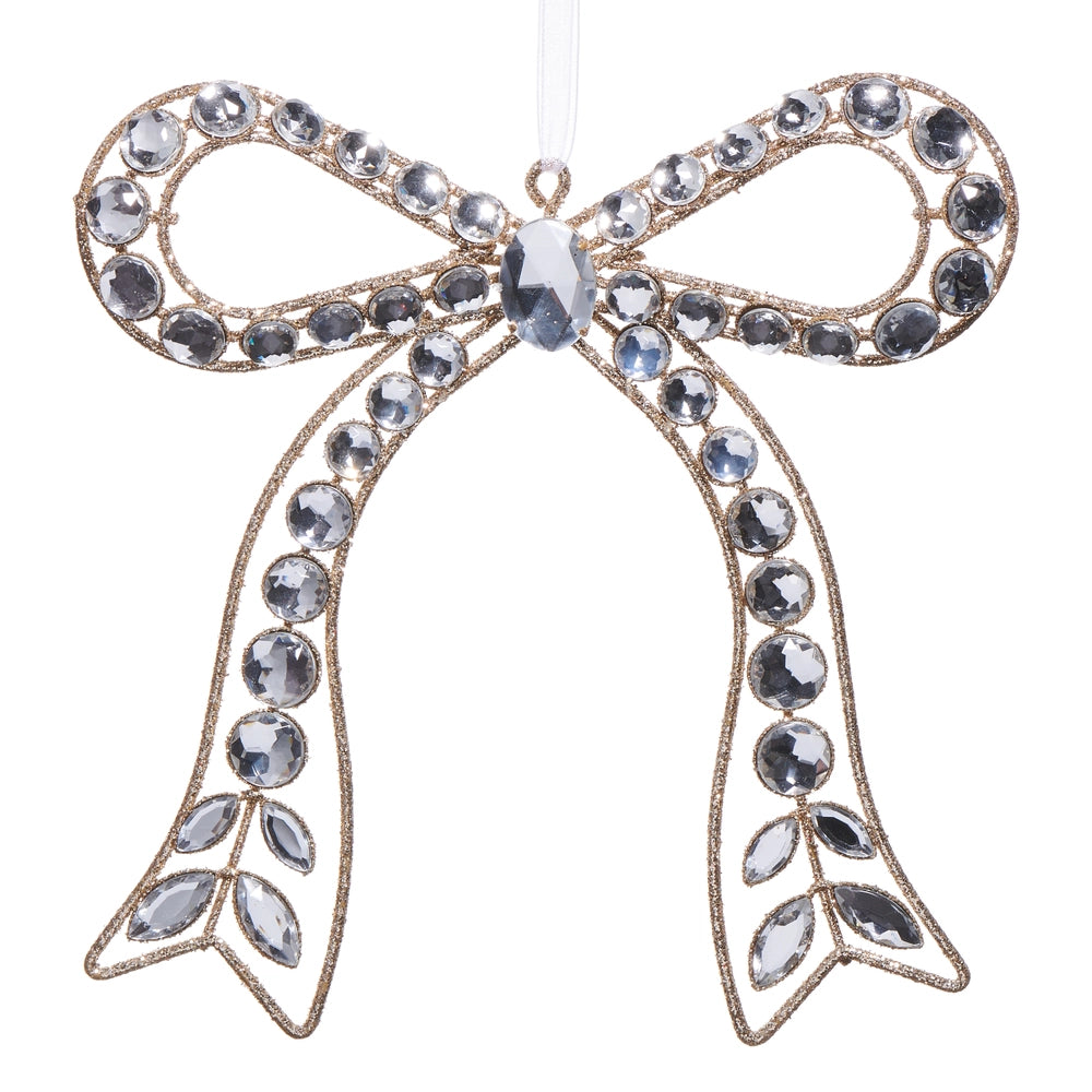 7.25"Ornamento Lazo Gemas Clear