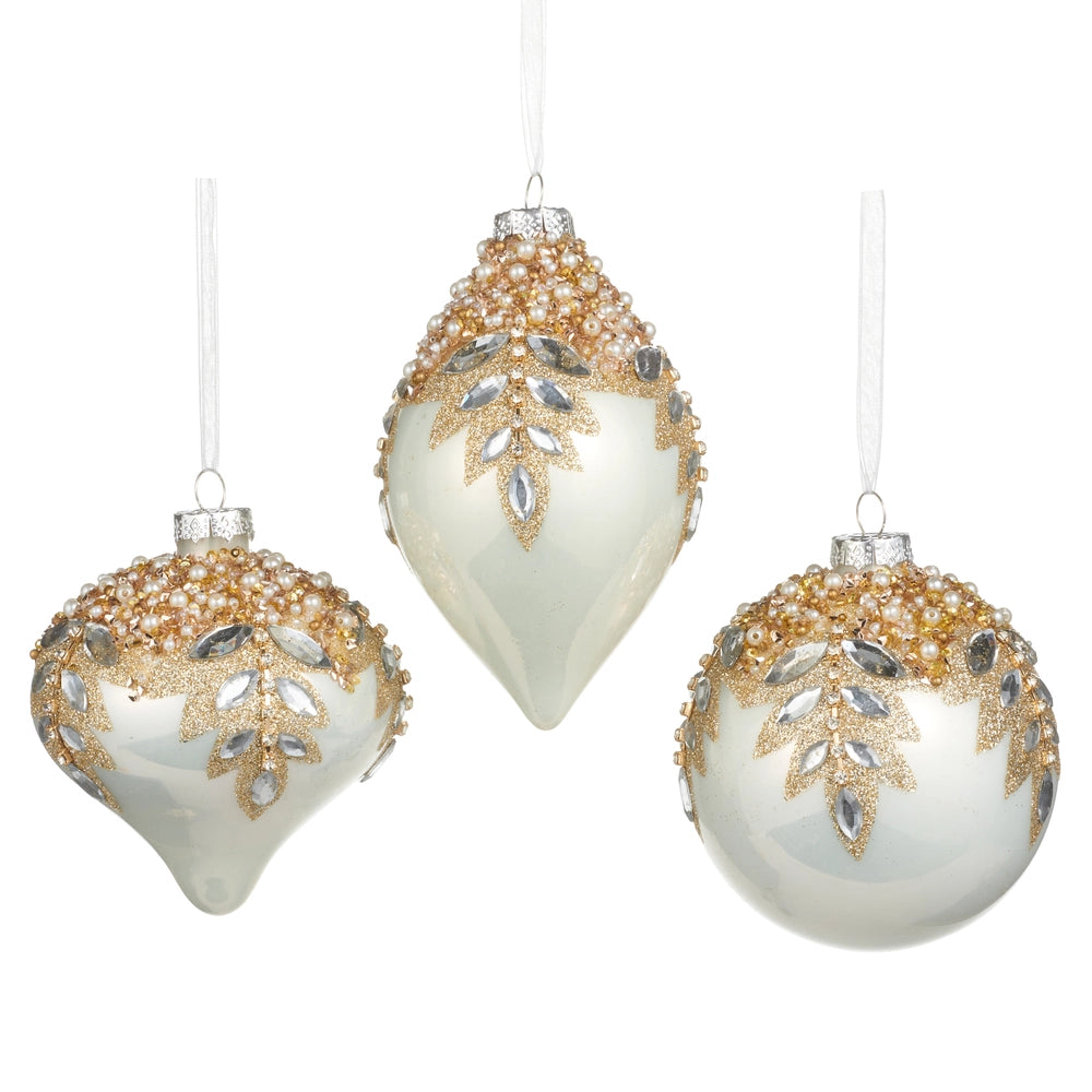 Ornamentos Cuentas Blanco 5"