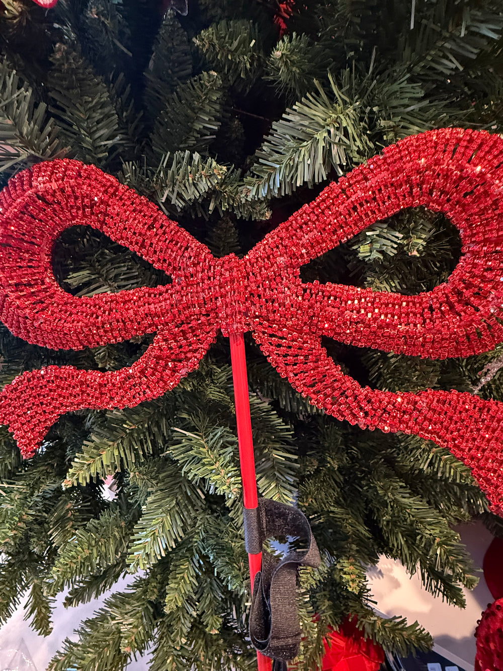 16" JEWEL/WIRE GIFT BOW TREE TOPPER