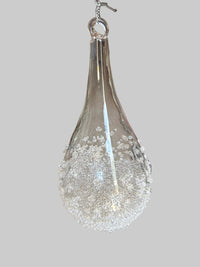7" GLASS ICE DROP ORNAMENT