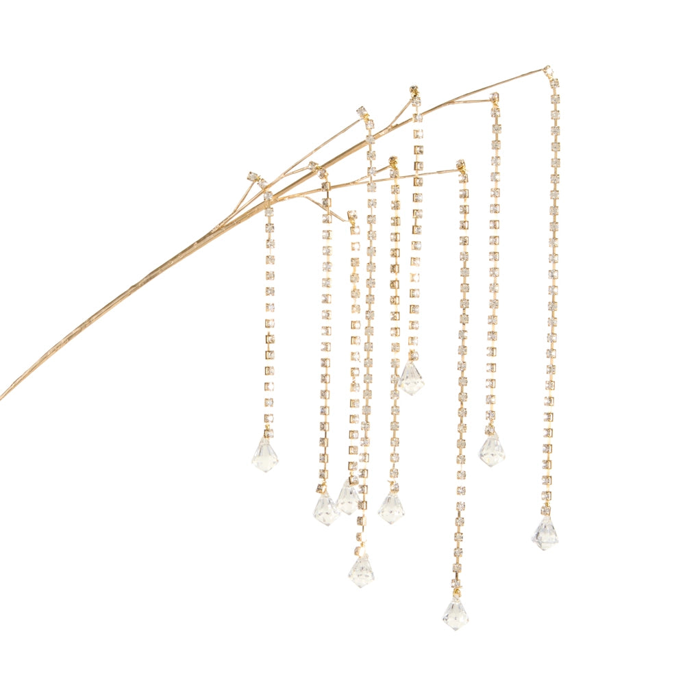 37" Espiga Rhinestone Dorada