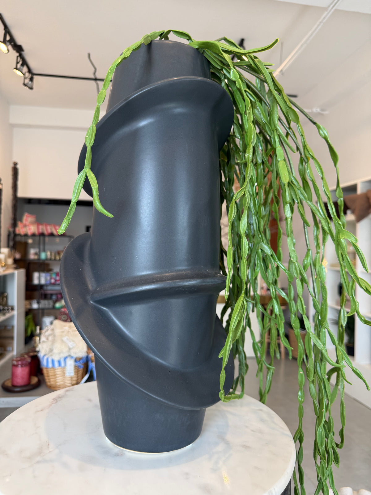 TALL BLACK VASE