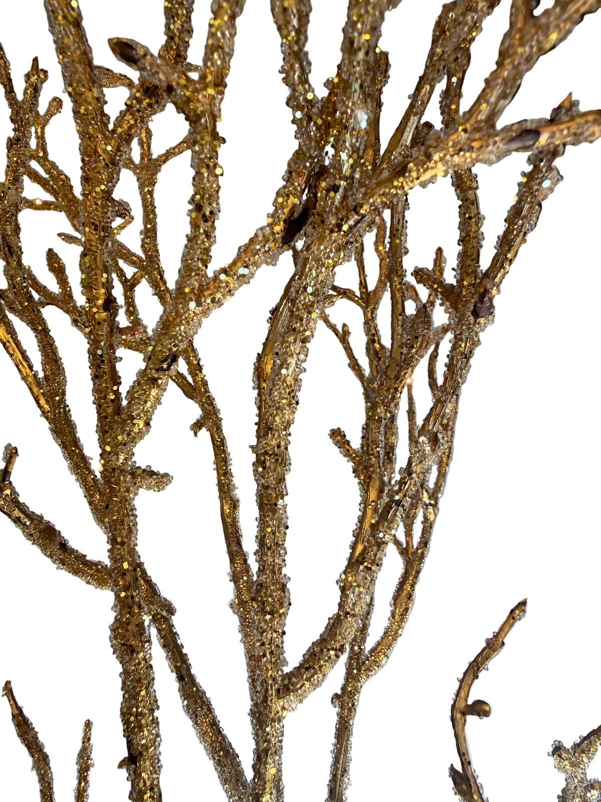 37" METALLIC BEADED BIRCH SPRAY X2 DORADO