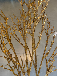 37" METALLIC BEADED BIRCH SPRAY X2 DORADO