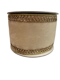 CHEVRON CRYSTALS CREAM 4"X5YD