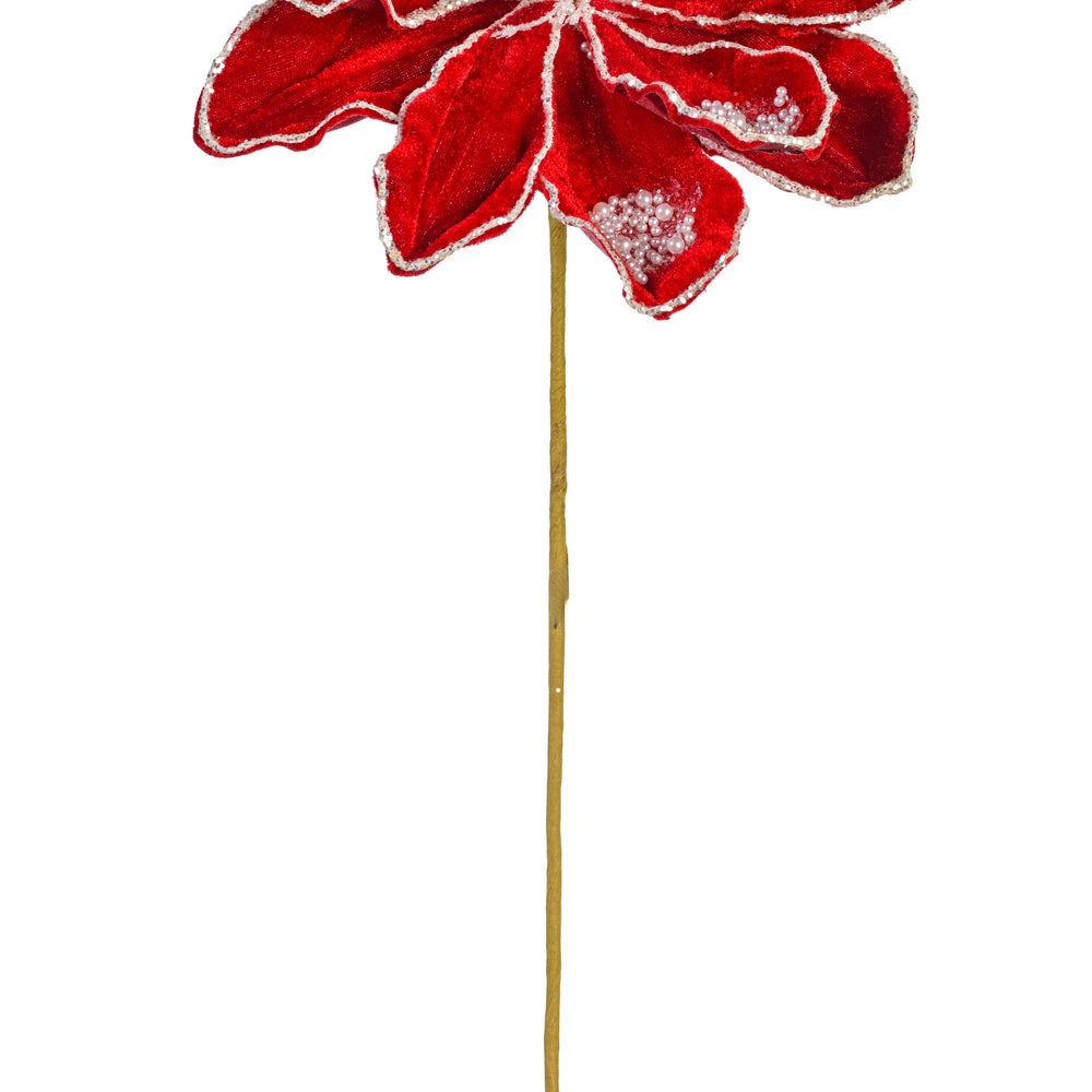 Pascua Velvet Rojo y Perlas 17"