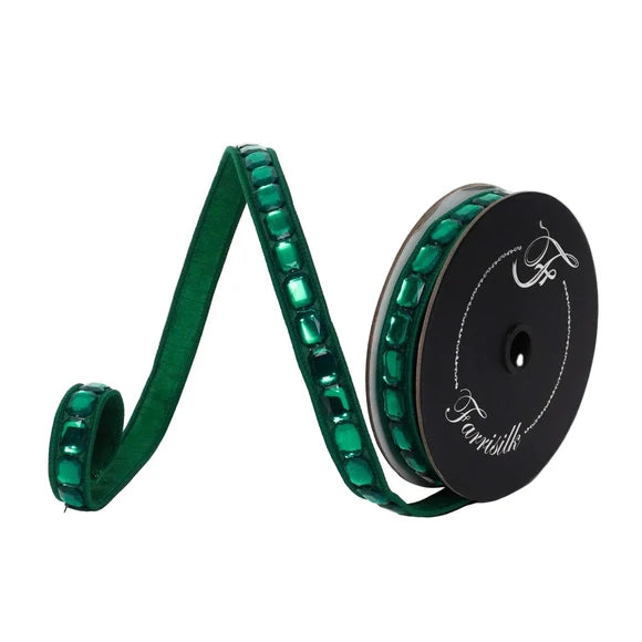 Cinta 1" Corte Esmeralda -Verde 5 Yardas