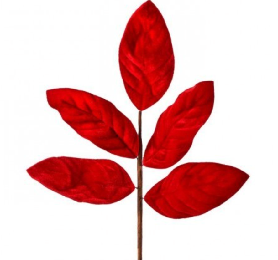 Rama Hojas Velvetina Roja 20"