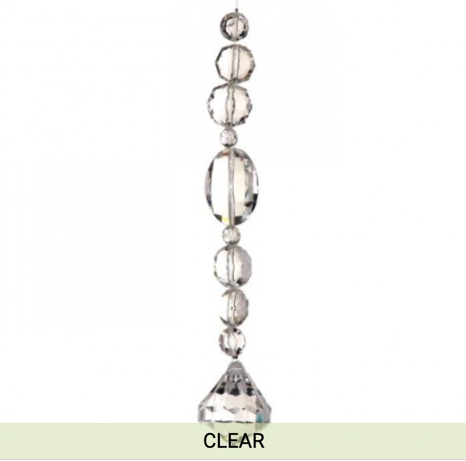 Ornamento colgante cristal acrílico 7"