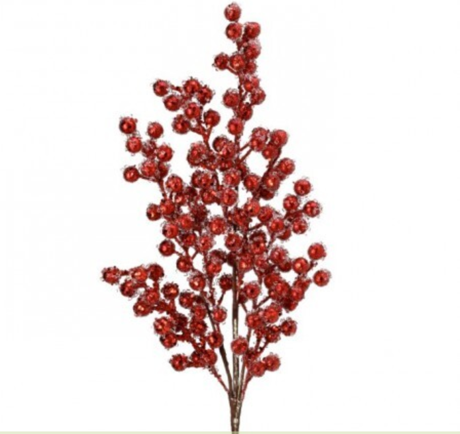 Espiga berries escarchada rojo  27"