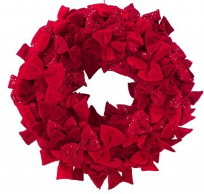 Corona Lazos Velvet Rojos 42"