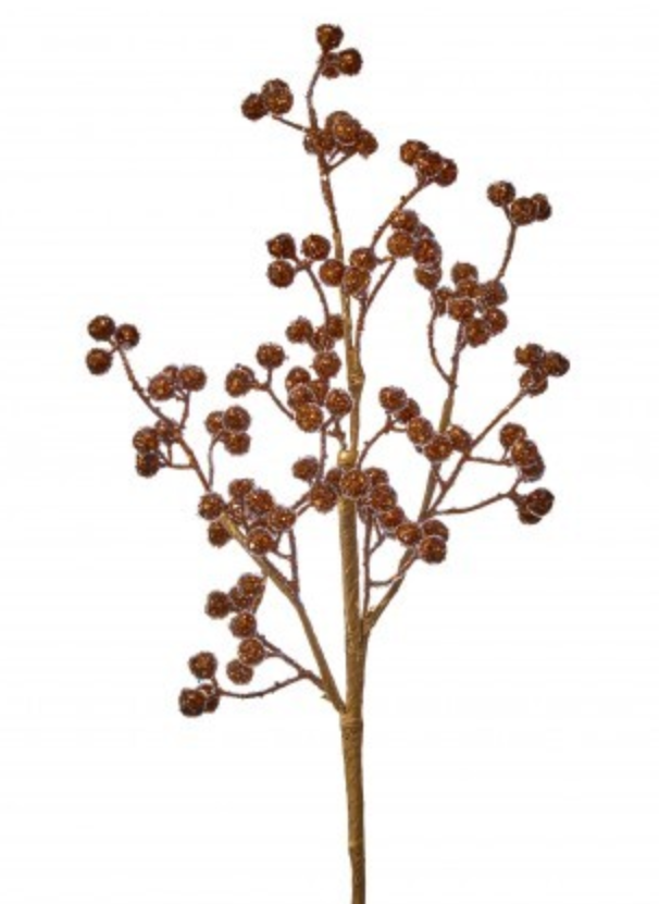Espiga berries escarchada marrón  24"