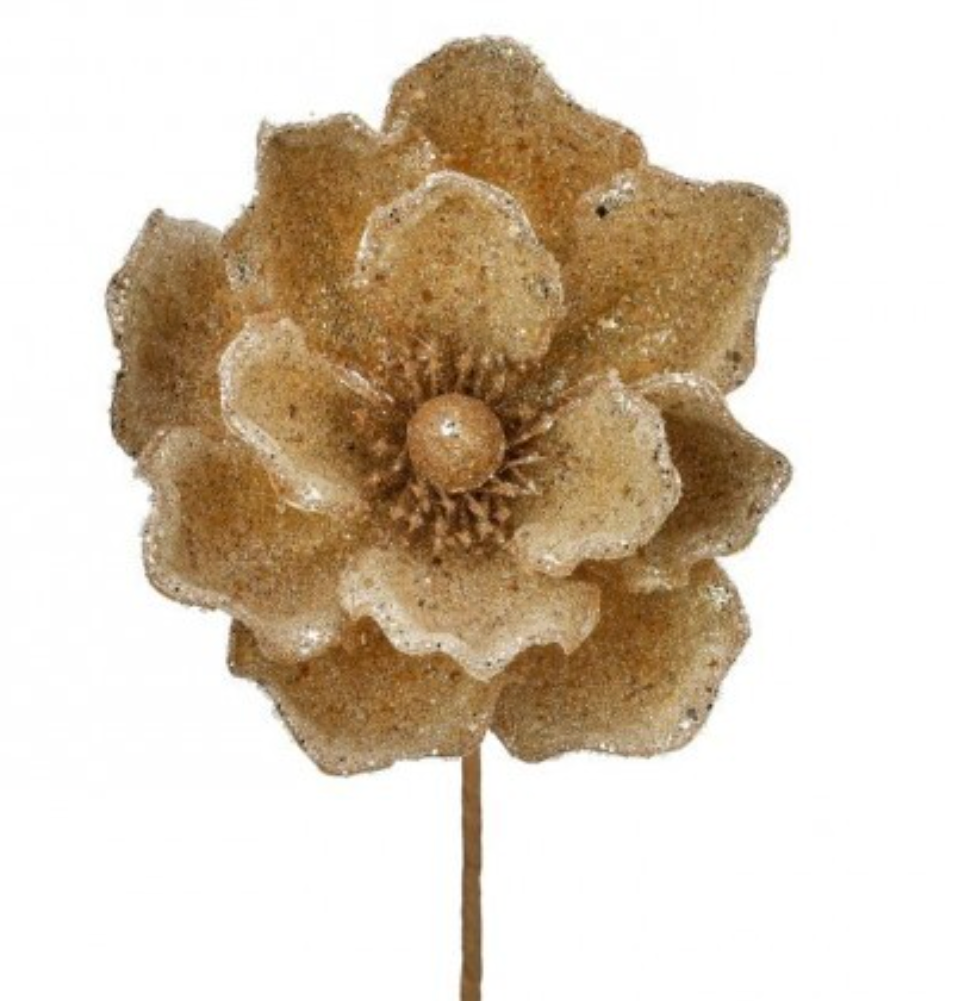 24" MICRO BEADED/SEQUINS MAGNOLIA STEM
