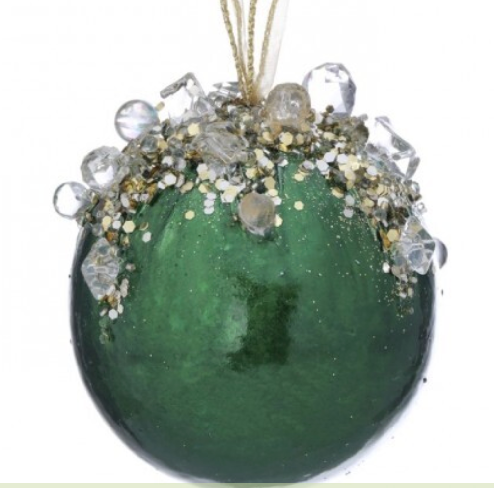 4" JEWELED BALL ORNAMENT