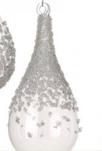 7" GLASS ICE DROP ORNAMENT