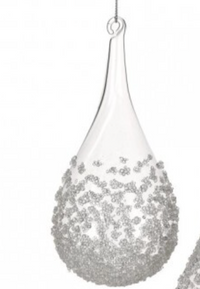 7" GLASS ICE DROP ORNAMENT