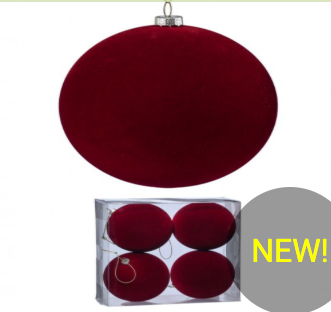 Esfera Velvet 4" Burgundy Set 4