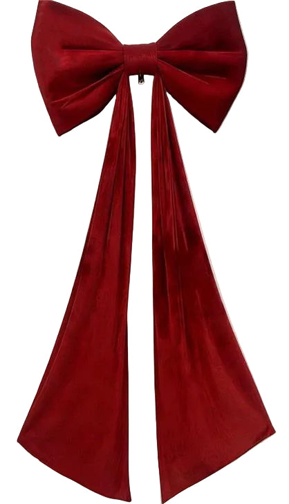 VELVET BOW, 77"X32", RED,