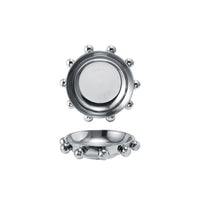 9.5  Dish W Beads, Chrome Finish