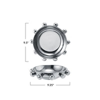 9.5  Dish W Beads, Chrome Finish