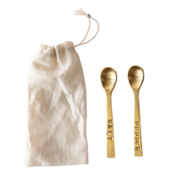 W Metal S&P Spoons Brushed Brass