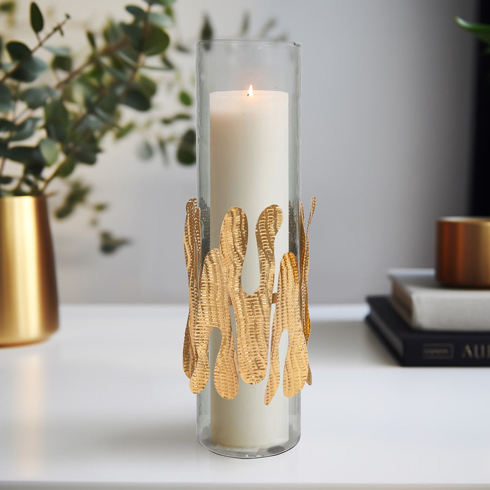 20" METAL DETAIL, GRAY/CH vase