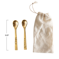 W Metal S&P Spoons Brushed Brass