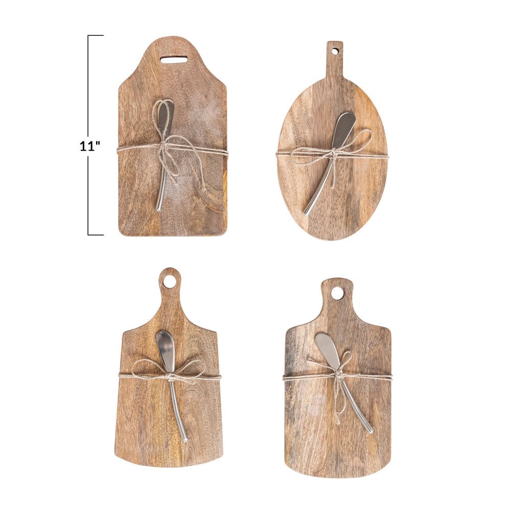 Mango Wood Board w Knife