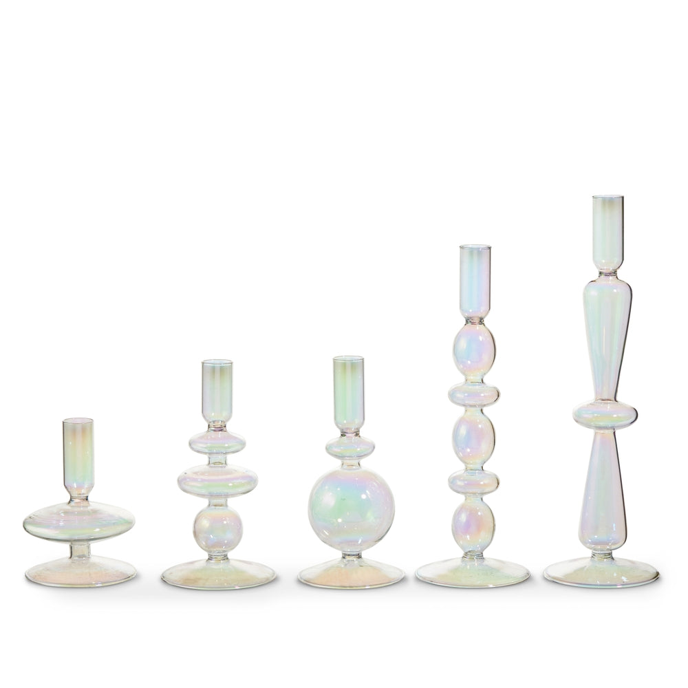 Iridescent Candle Holders Set 5