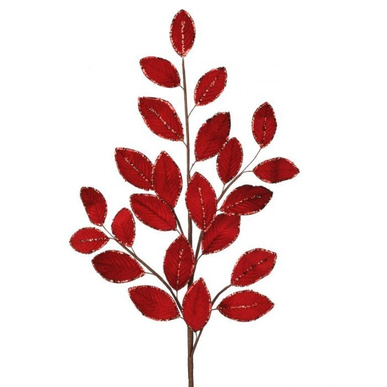 Espiga hojitass velvet roja y brillo dorado 26" (Copy)