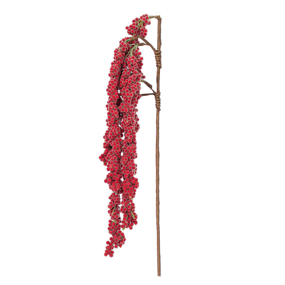 39" RED BEADED SPRAY