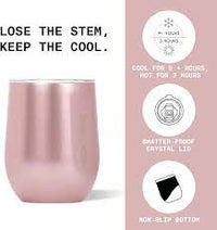Stemless Rose Metallic 12 oz