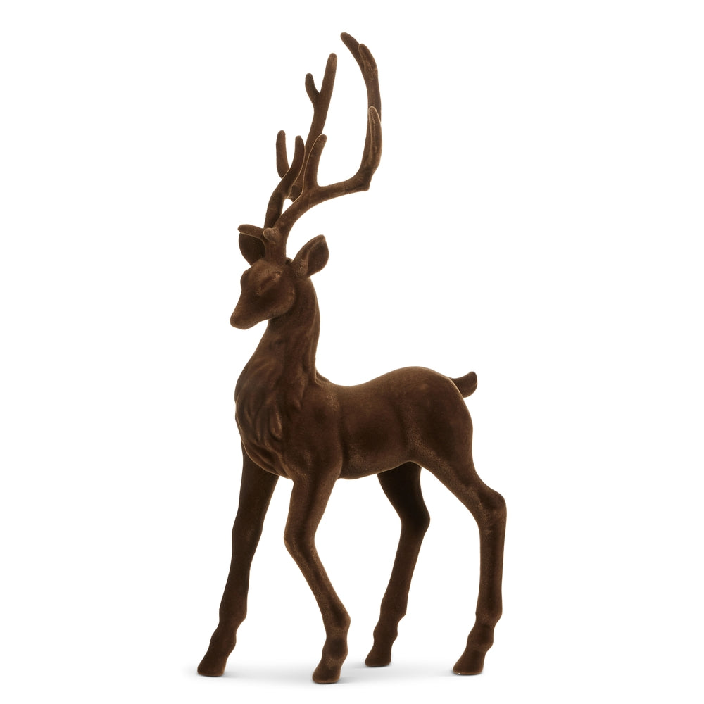 25.25" Brown Flocked Deer