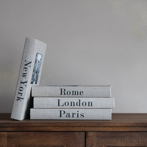 Linen Book Storage Box City Name