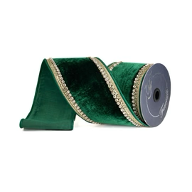 VELVET DIAMONDS EMERALD 4"X5YD