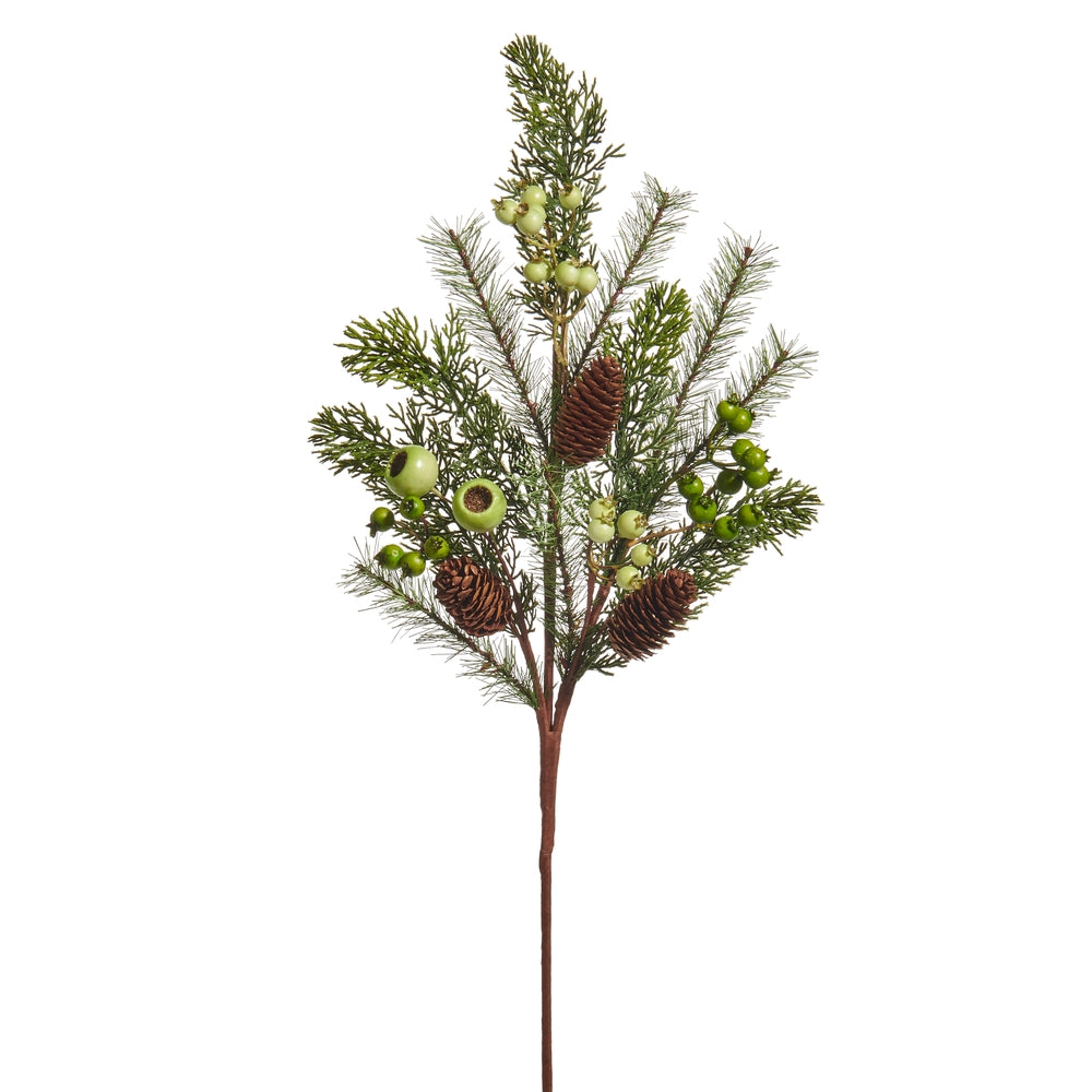 28" Mixed Green Berry and Pine Spray Pre-Venta DISPONIBLE 7-9 NOVIEMBRE