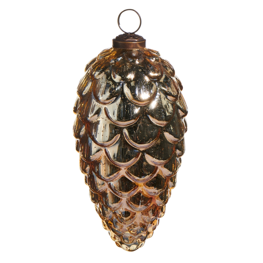 6" Bronze Mercury Glass Pinecone Ornament