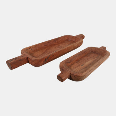 S/2 24/34" RECLAIMED WOOD BOWLS  NATURAL