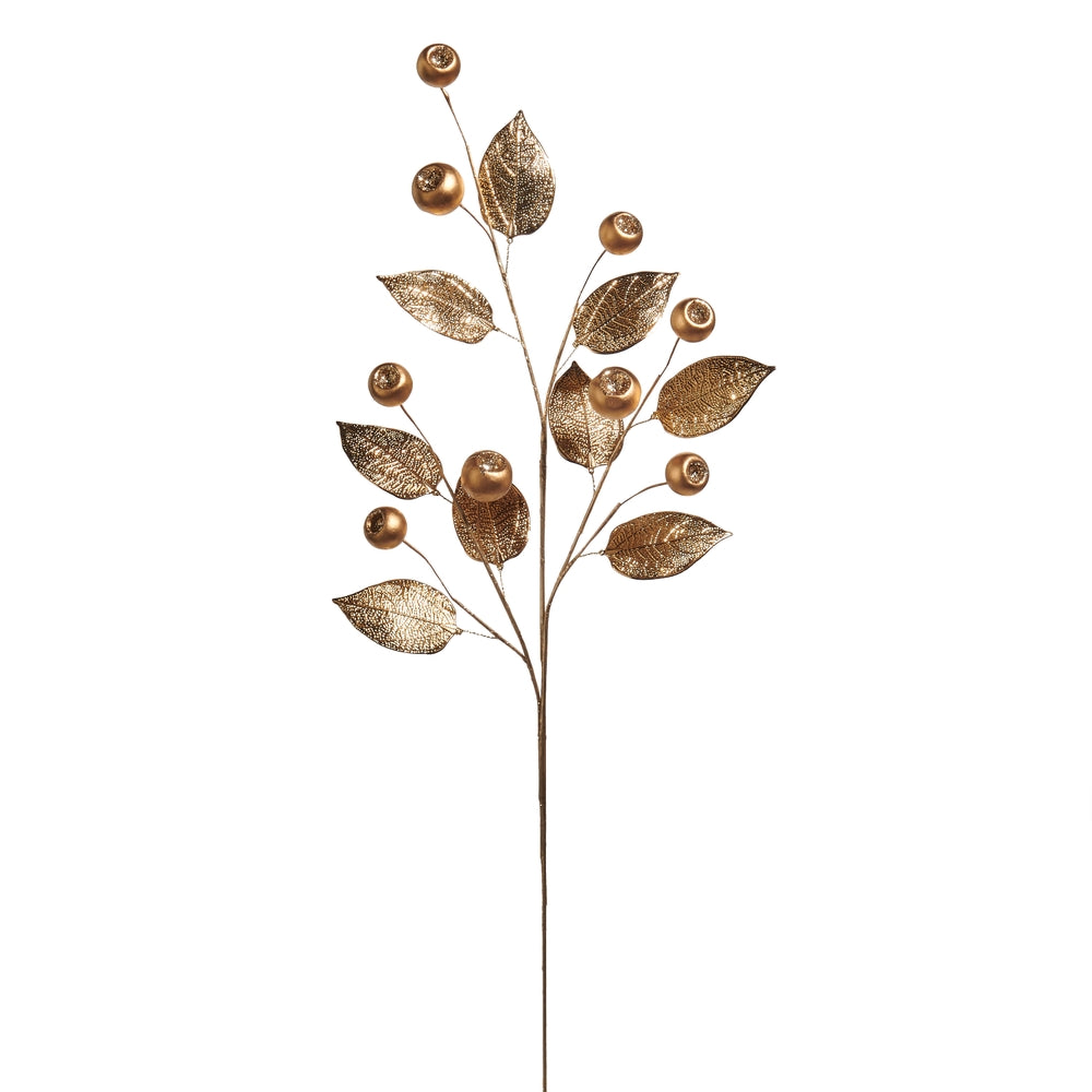 31" Gold Metallic Leaf and Pods Spray Pre-Venta DISPONIBLE 7-9 NOVIEMBRE