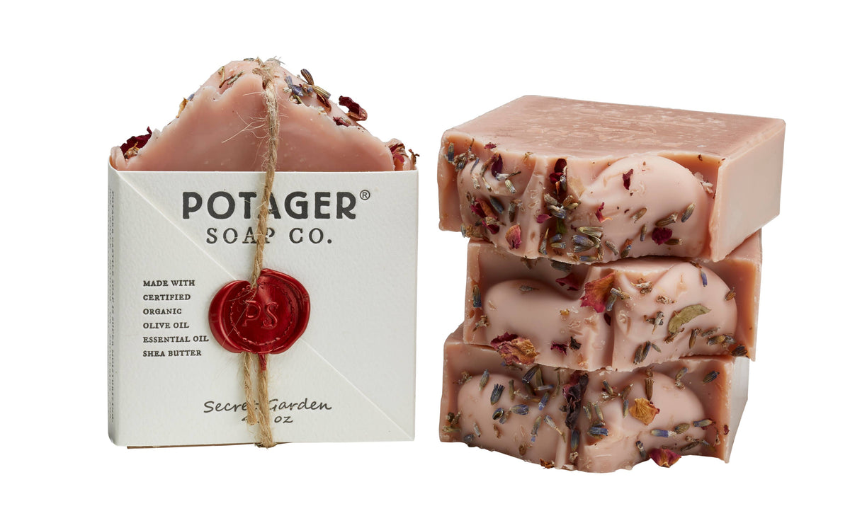 Potager Natural Soap Secret Garden w/Pink Clay